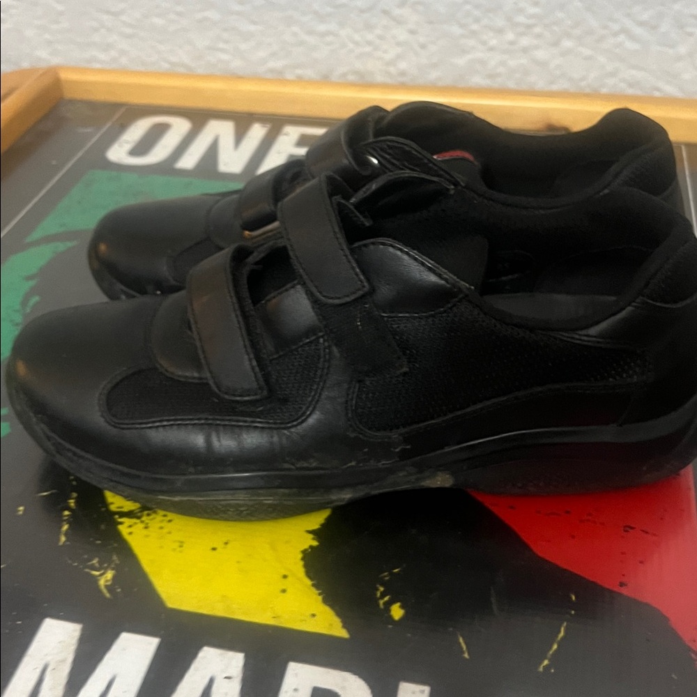 Prada Men's Black Velcro Sneakers - Picture 2 of 4